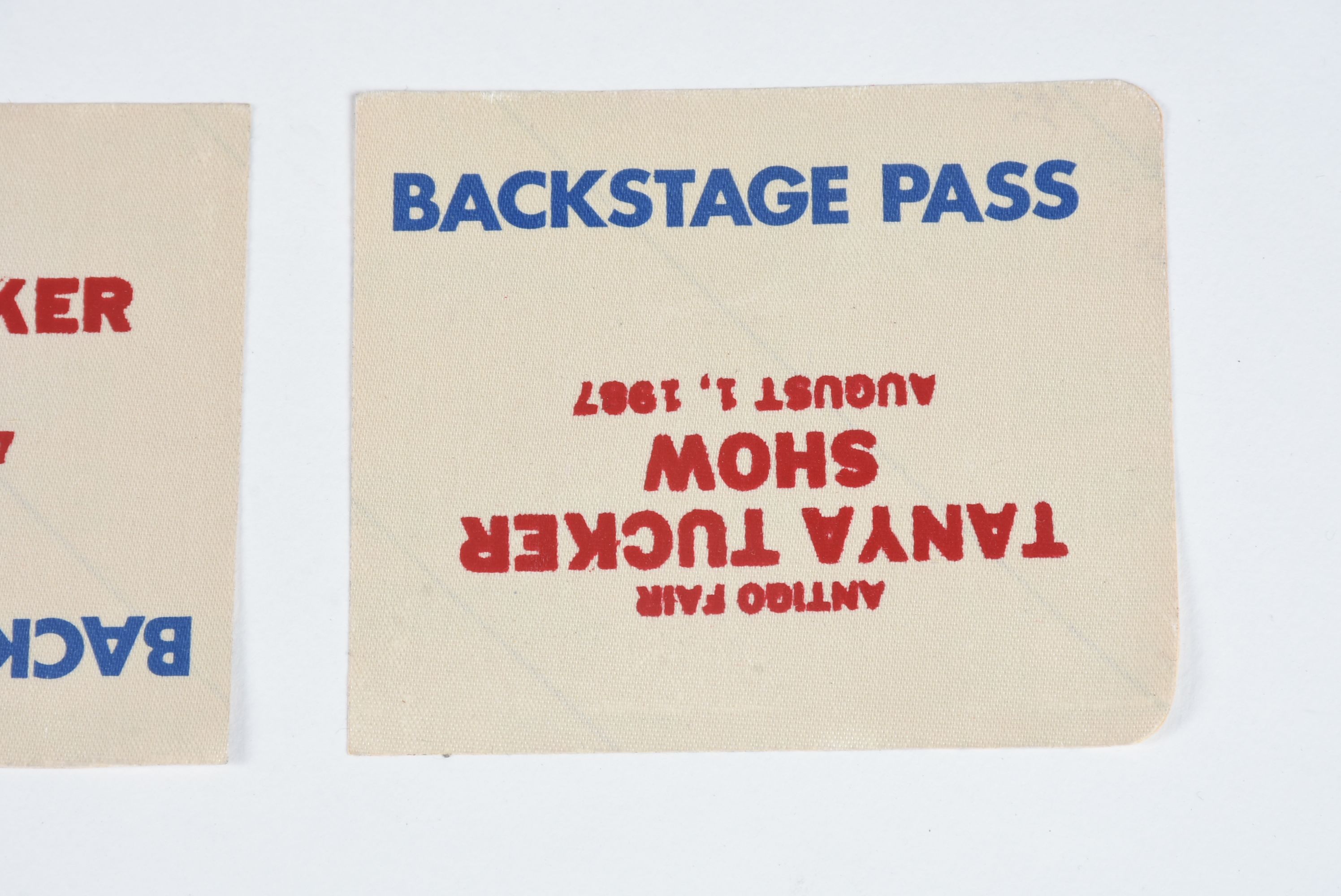 Pair of Backstage Passes to 1987 Tanya Tucker Show