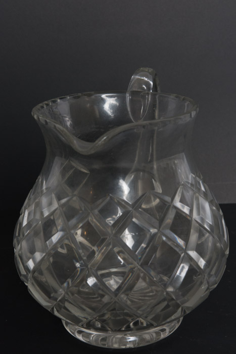 Selection of Cut Glass Pitchers and Candlesticks