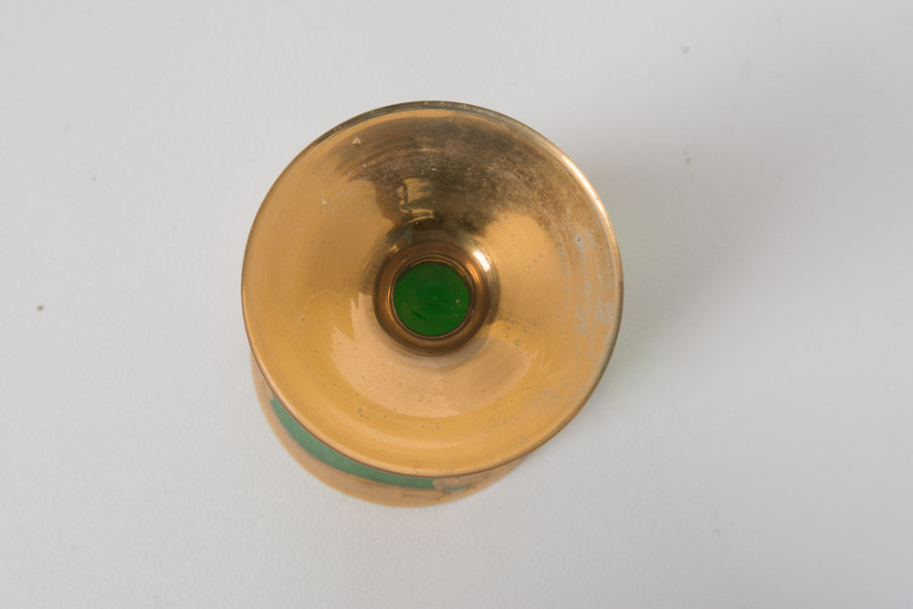 Gold and Green Decanter with Glasses Set