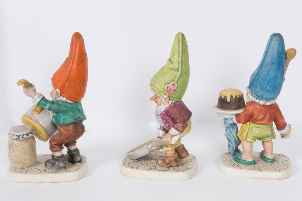 Earthenware Pieces and Goebel Cooking Gnomes