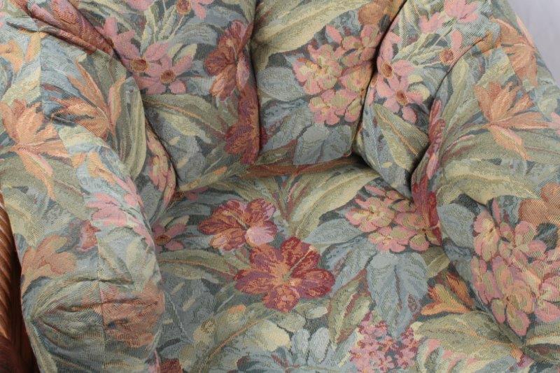 Rattan Chair and Ottoman