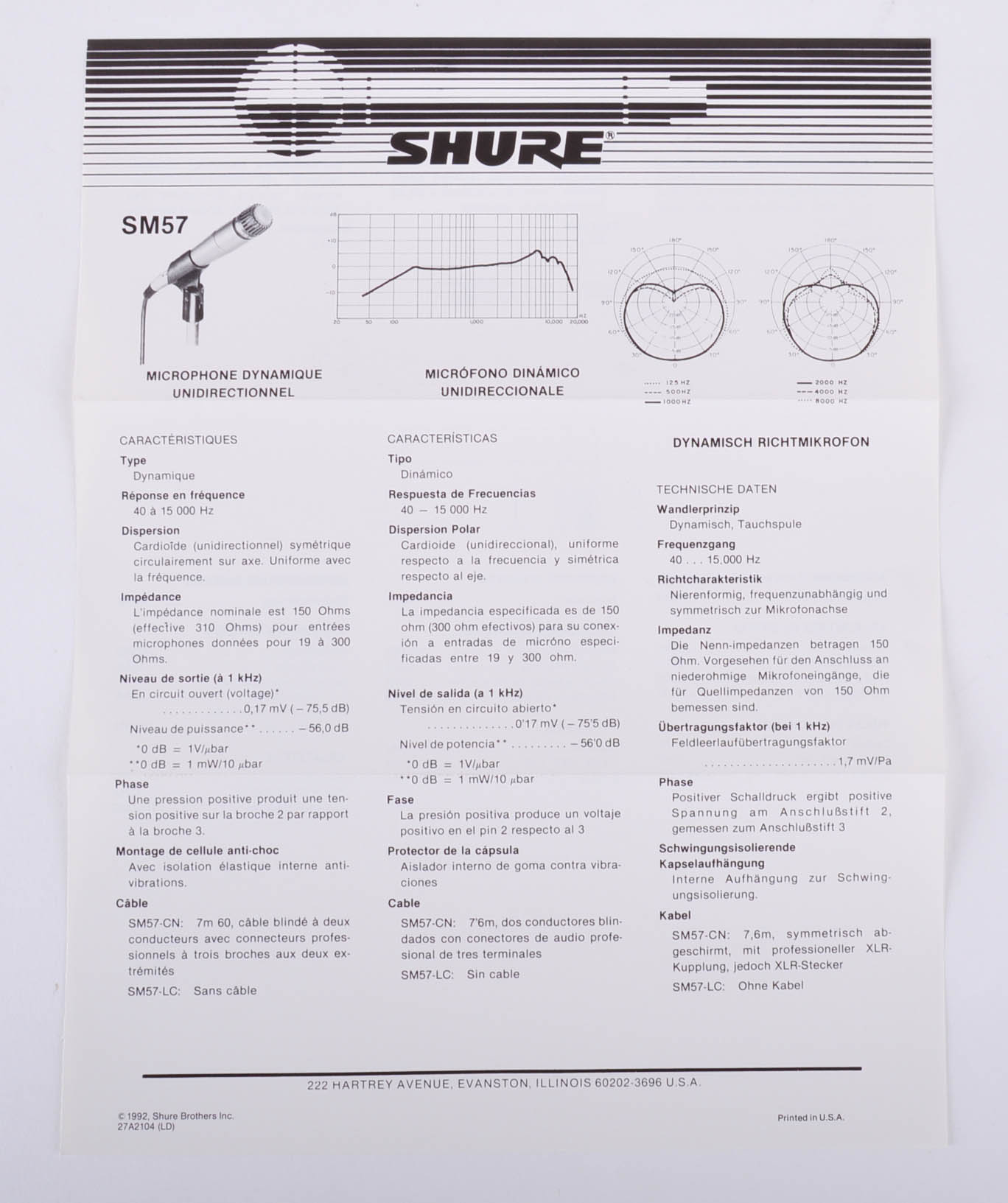 Shure Model SM57 Microphone