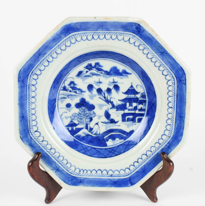 Assortment of East Asian Blue on White Plates