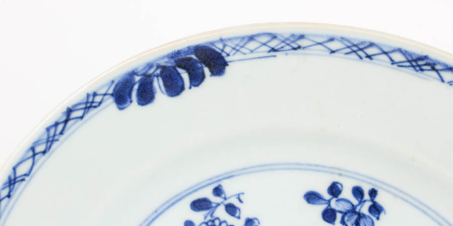 Assortment of East Asian Blue on White Plates