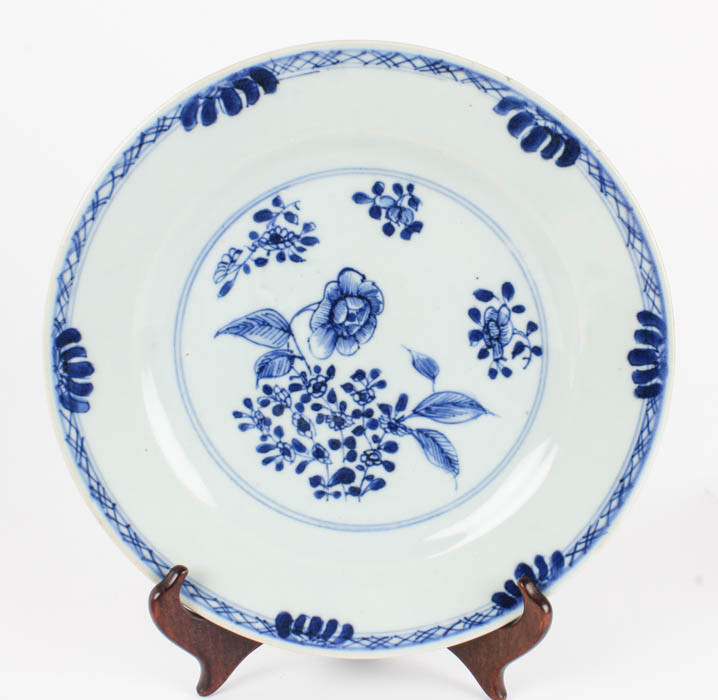 Assortment of East Asian Blue on White Plates