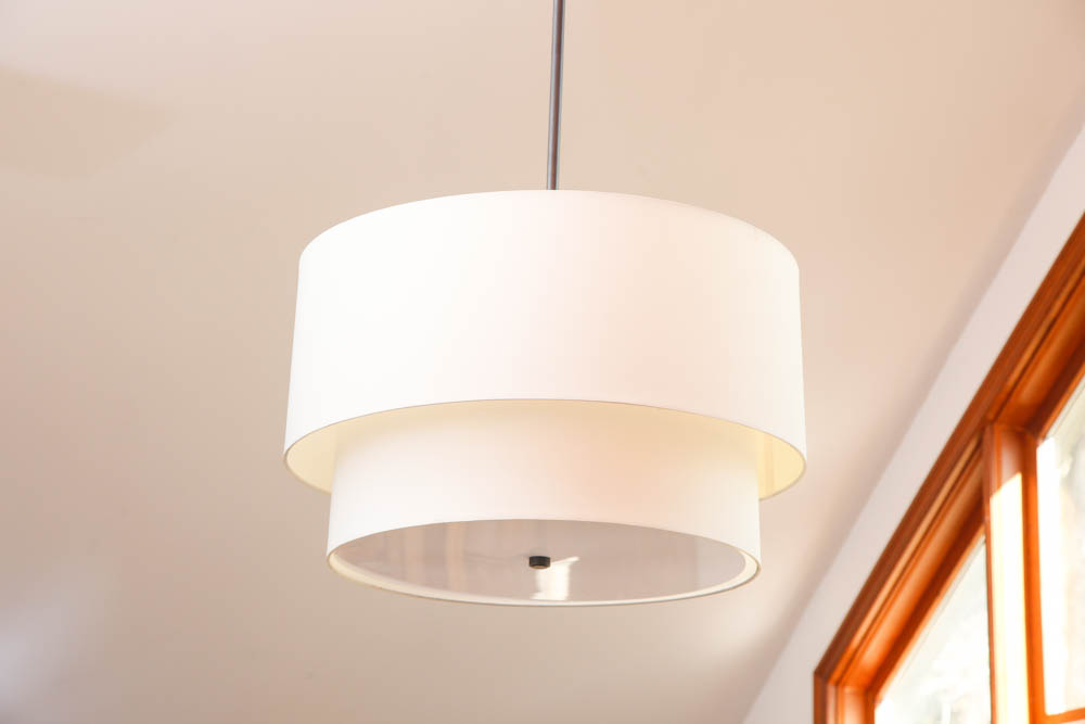 White Drum Pendant Light