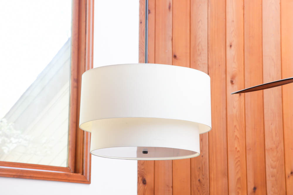 White Drum Pendant Light