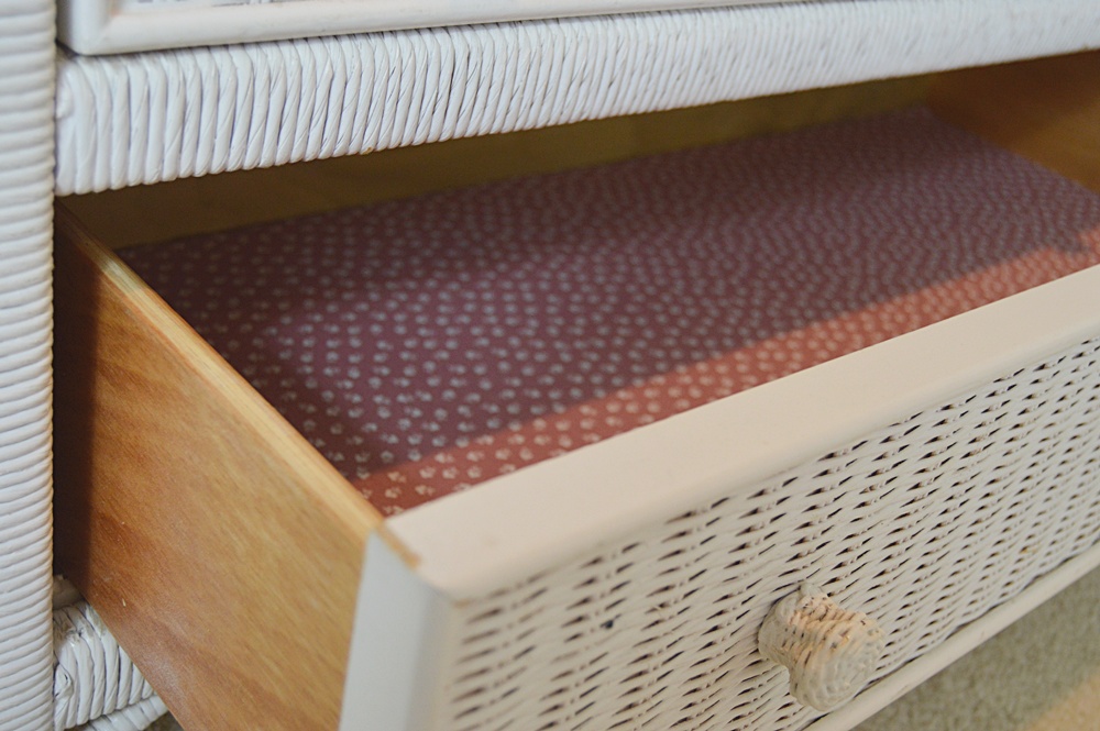 White Wicker Dresser with Mirror