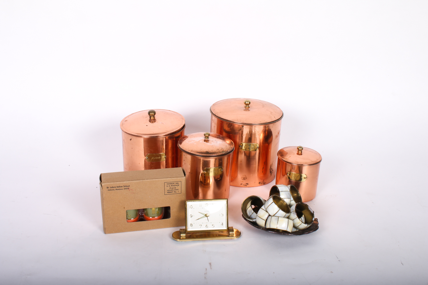 Vintage Copper Canister Set and Kitchen Decor