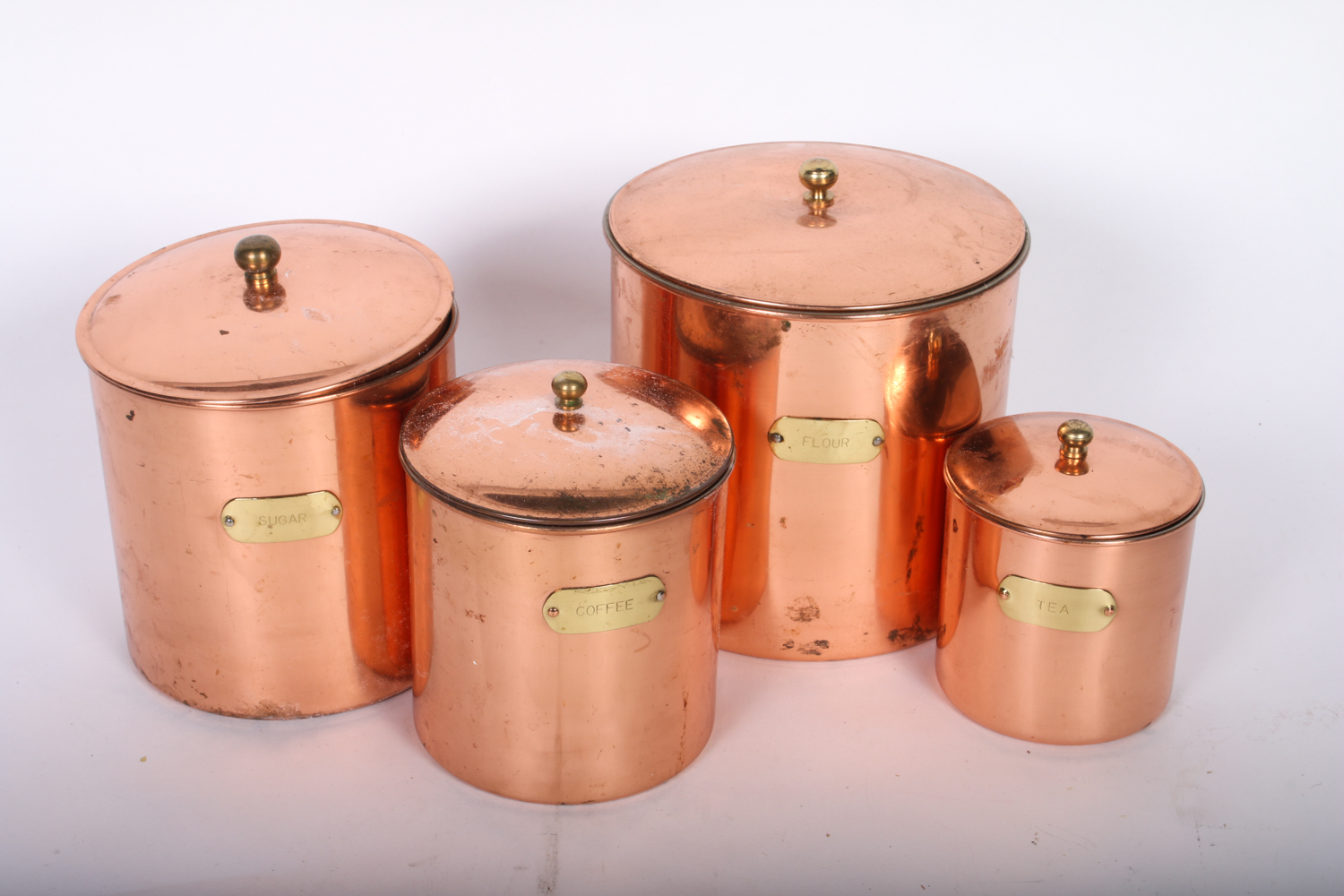 Vintage Copper Canister Set and Kitchen Decor