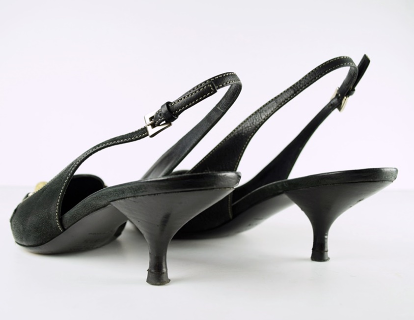 Prada Sling Back Black Pumps, Size 37.5