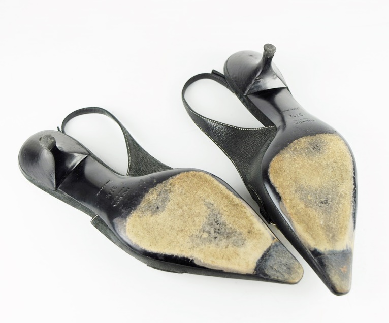 Prada Sling Back Black Pumps, Size 37.5