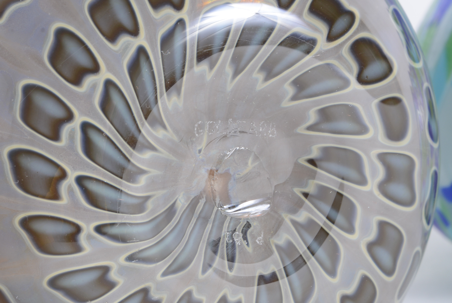 Pair of Art Glass Vases, Including a Signed Alan Goldfarb Vase