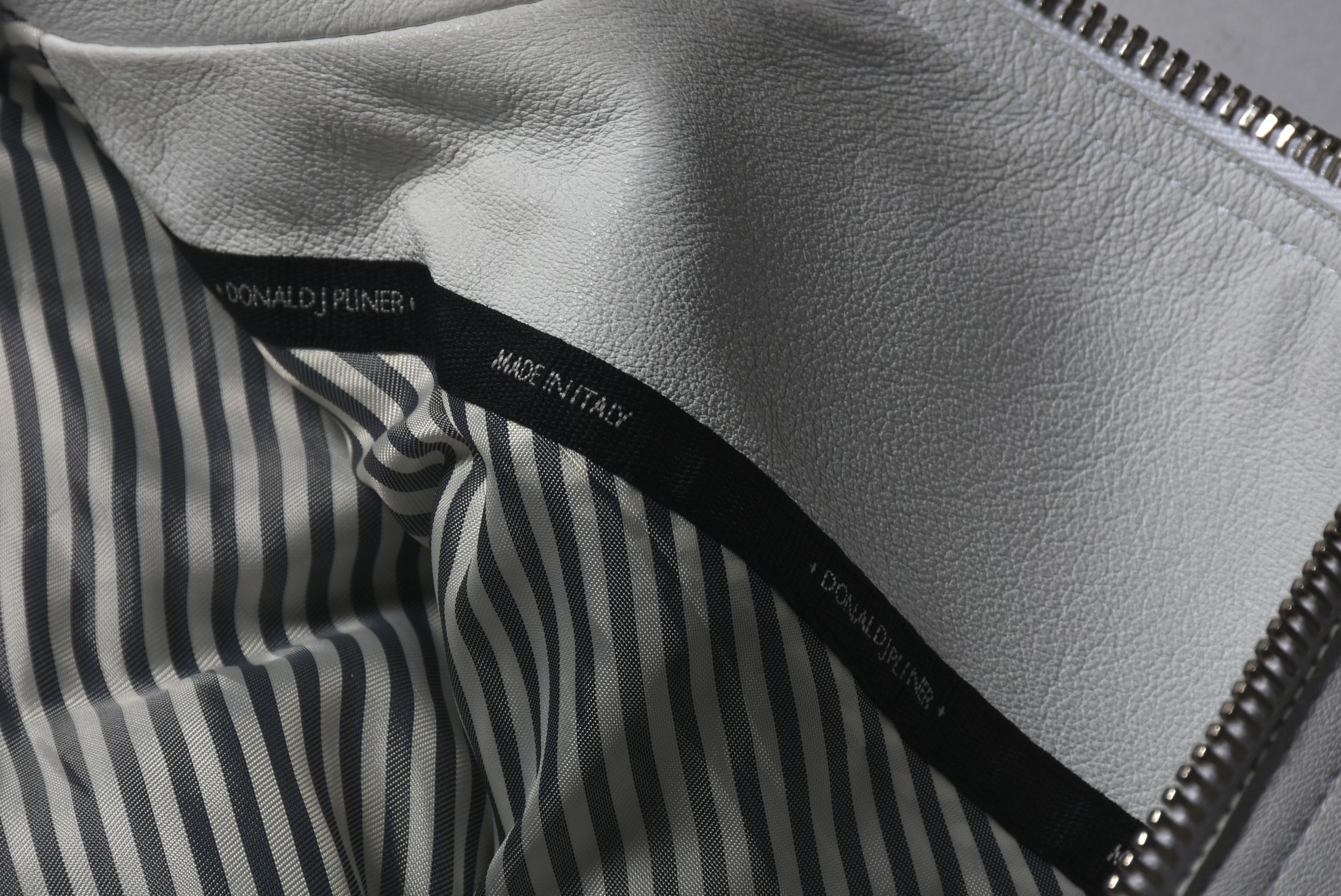 Donald J. Pliner Designer White Leather Vest Embellished with Studs, Made In Italy