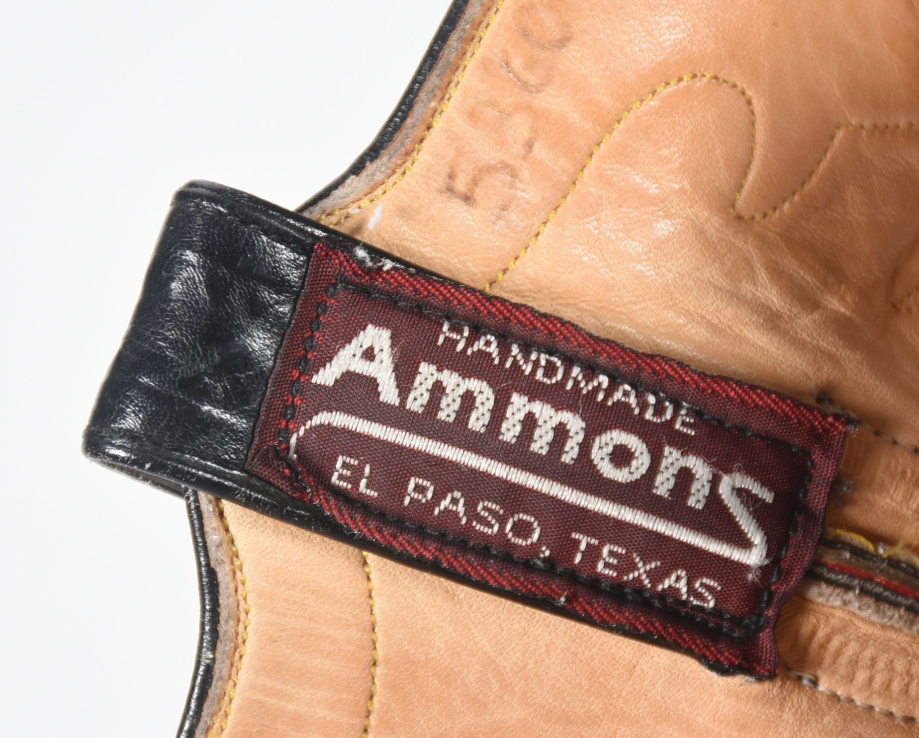 Ammons of El Paso, Texas Red and Black Leather Custom Handmade Cowgirl Boots with Tanya Tucker Logo