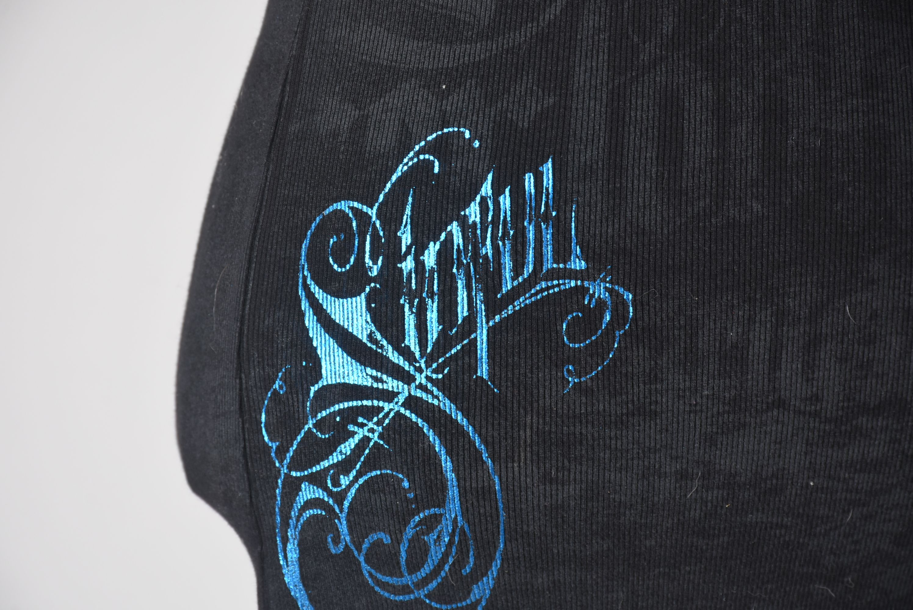 Sinful Embellished Black Cotton Print Tank