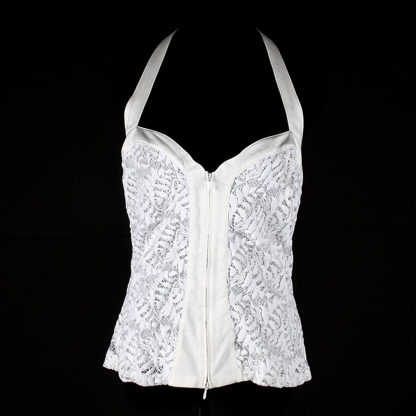 Anne Fontaine Designer Halter Top in White Lace
