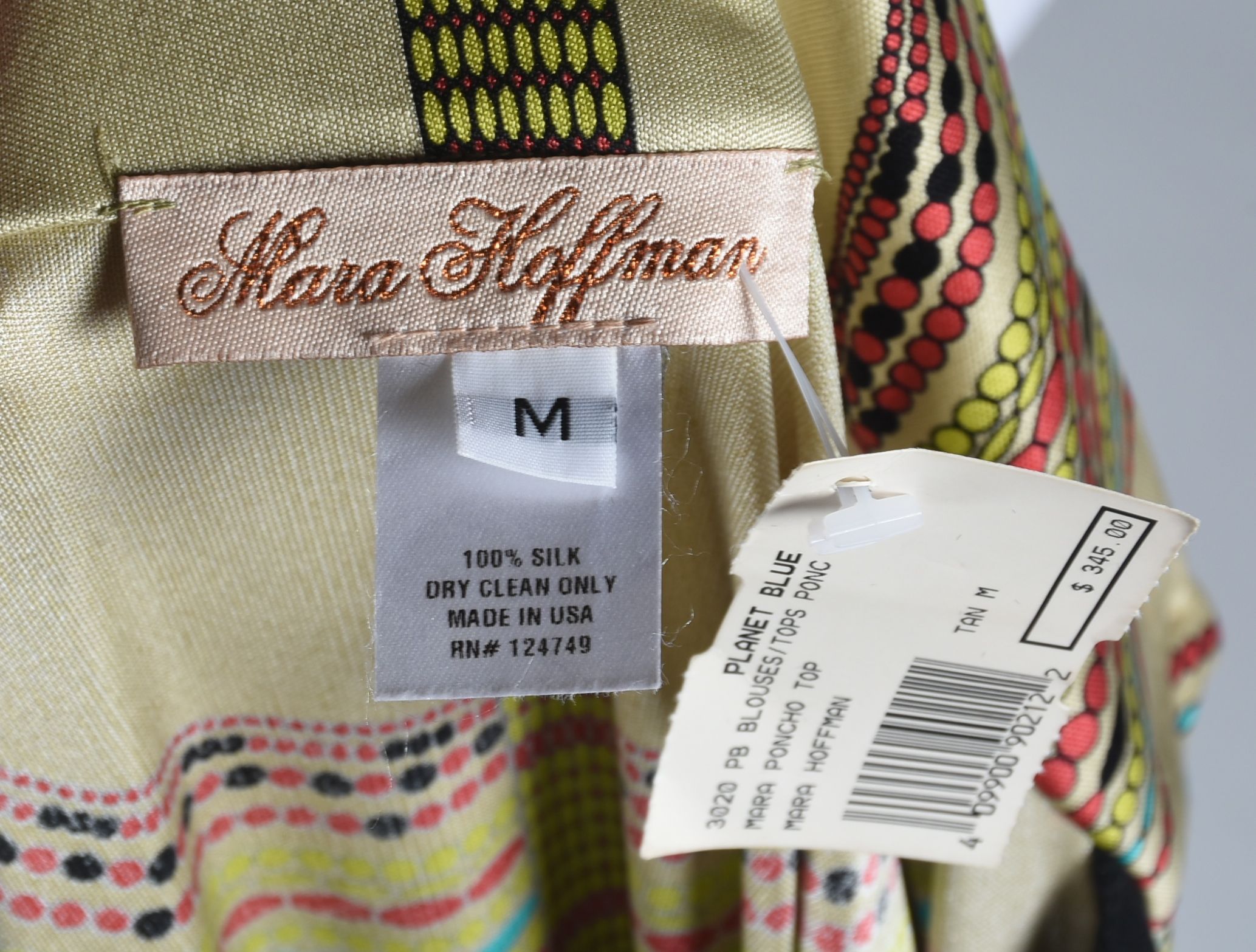 Mara Hoffman 100% Silk Print Poncho Top