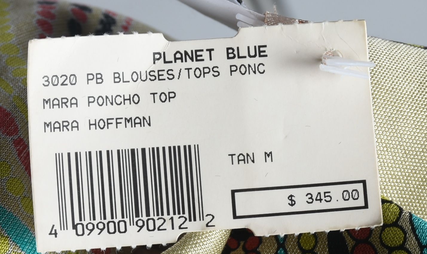 Mara Hoffman 100% Silk Print Poncho Top