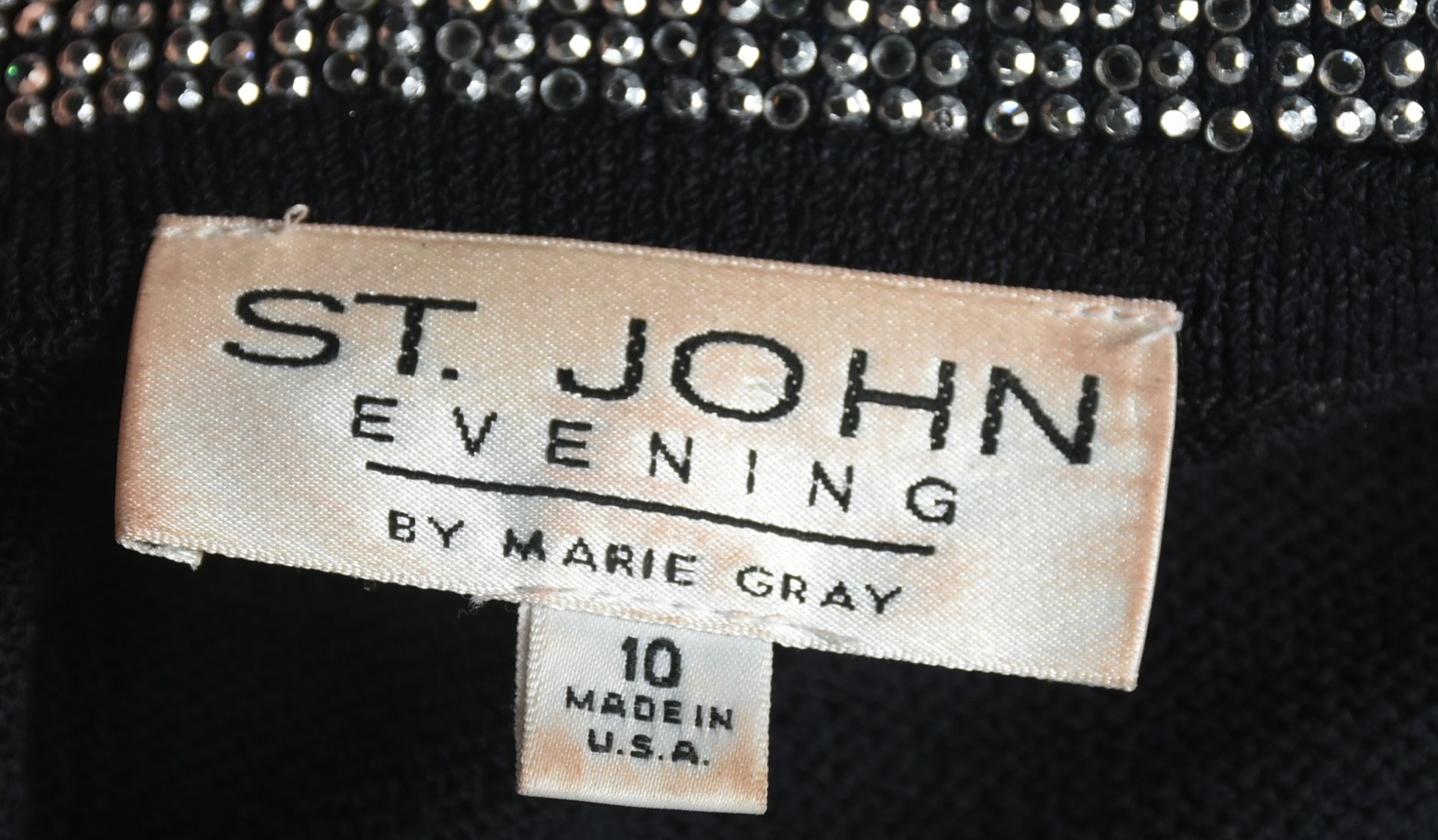 St. John Evening by Marie Gray Black Evening Jacket Embellished with Swarovski Crystal Rhinestones