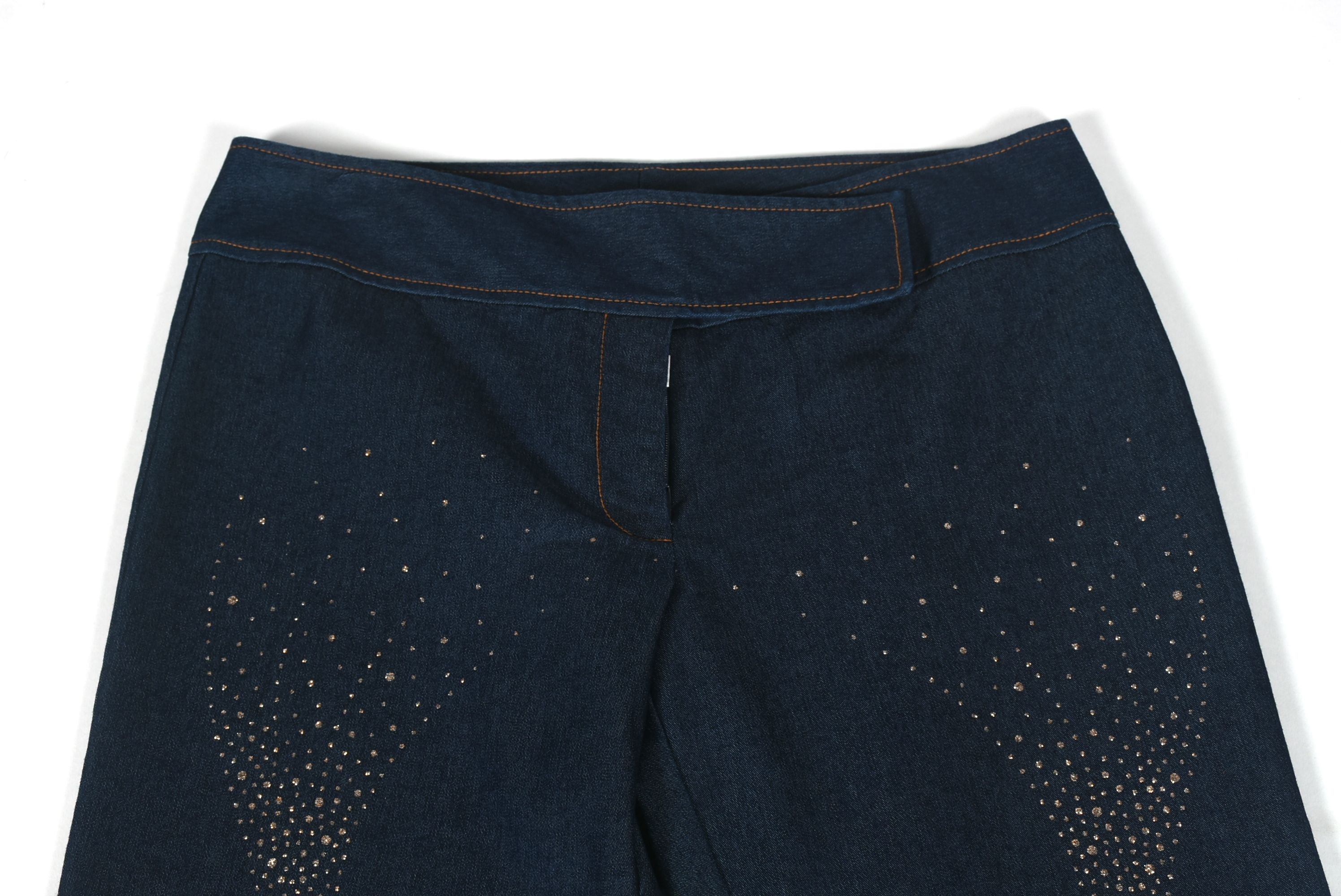 To The Max Vintage Inspired Denim Jeans Accented in Gold Glitter