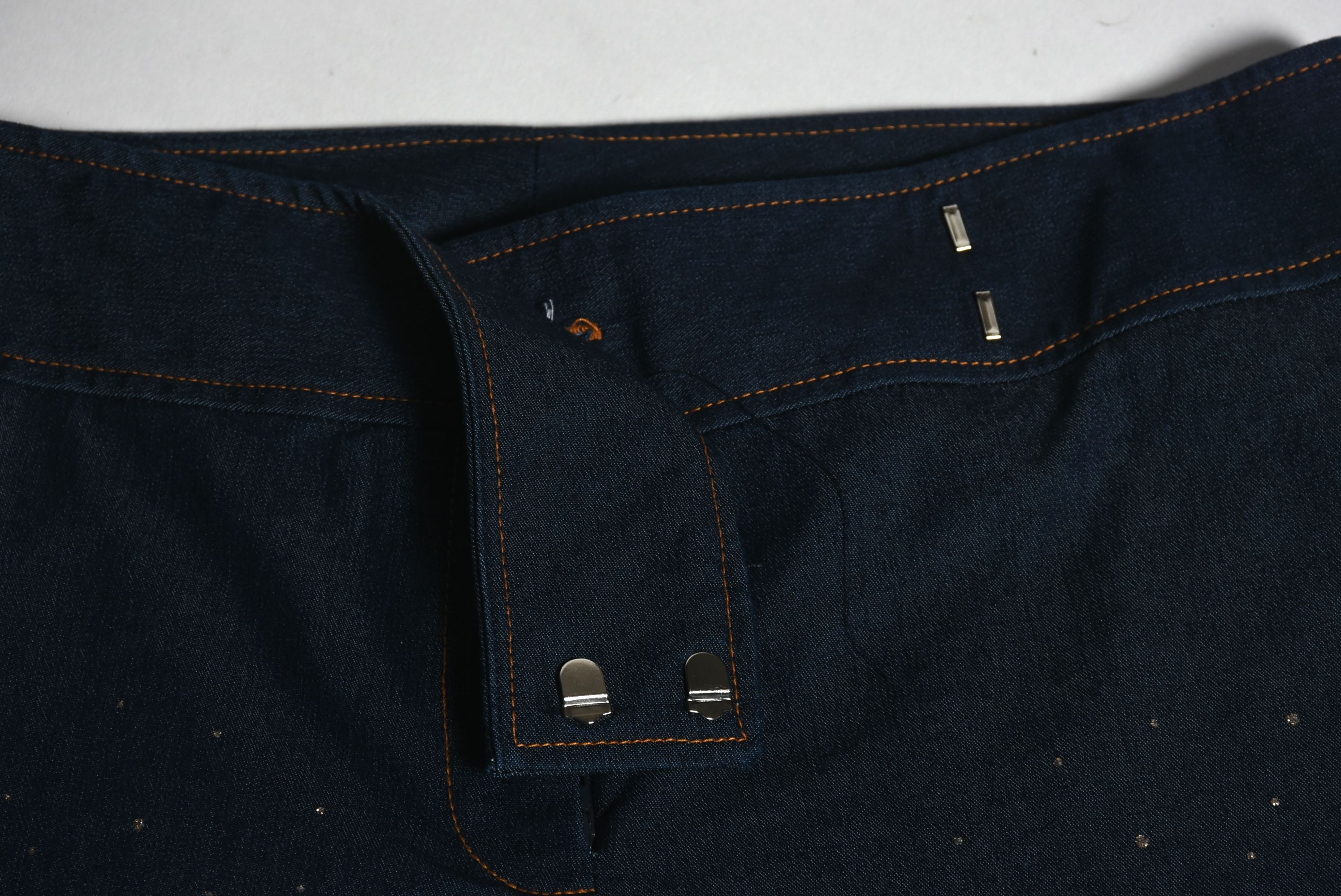 To The Max Vintage Inspired Denim Jeans Accented in Gold Glitter