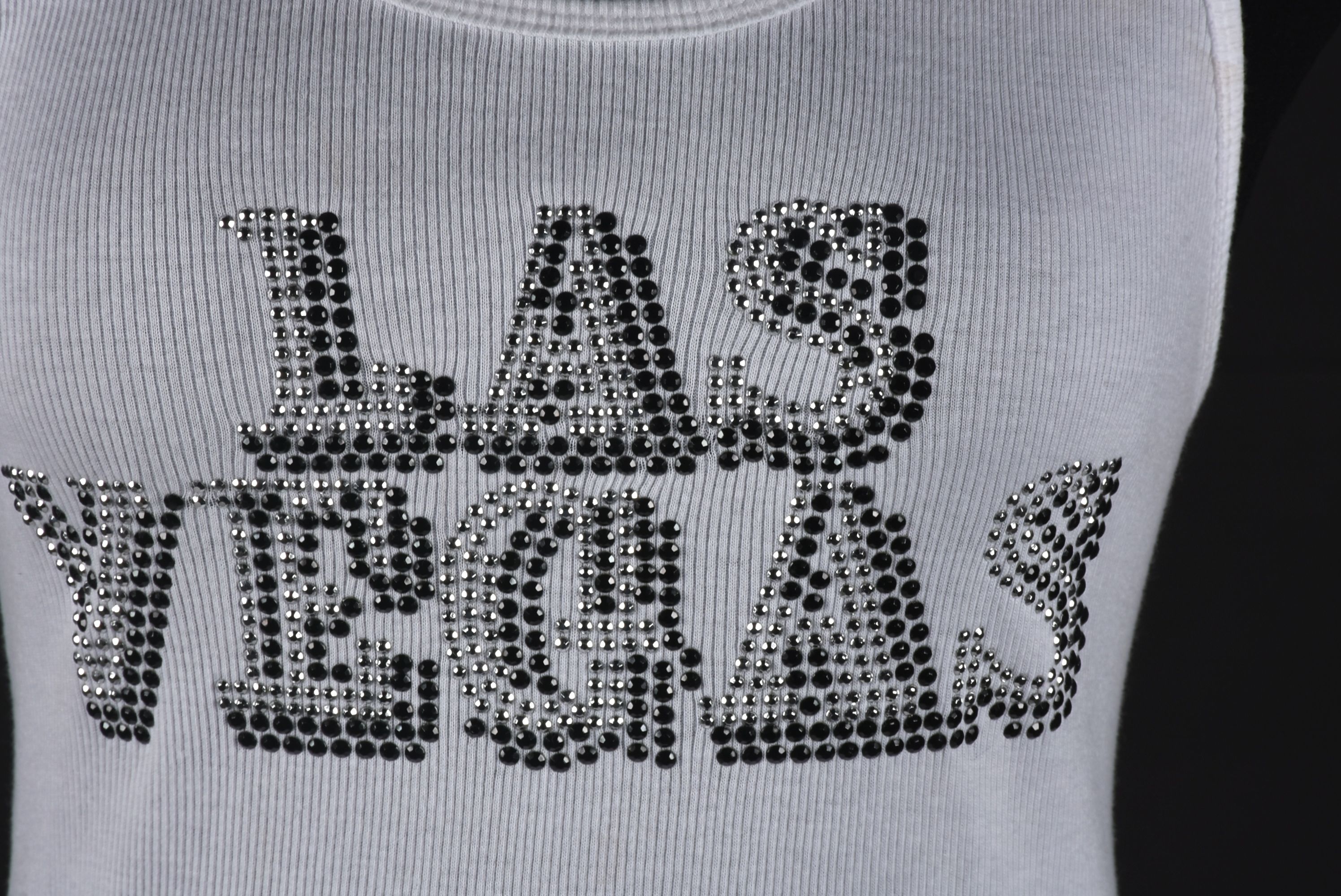 PH Brand White Cotton "Las Vegas" Tank Embellished with Crystals