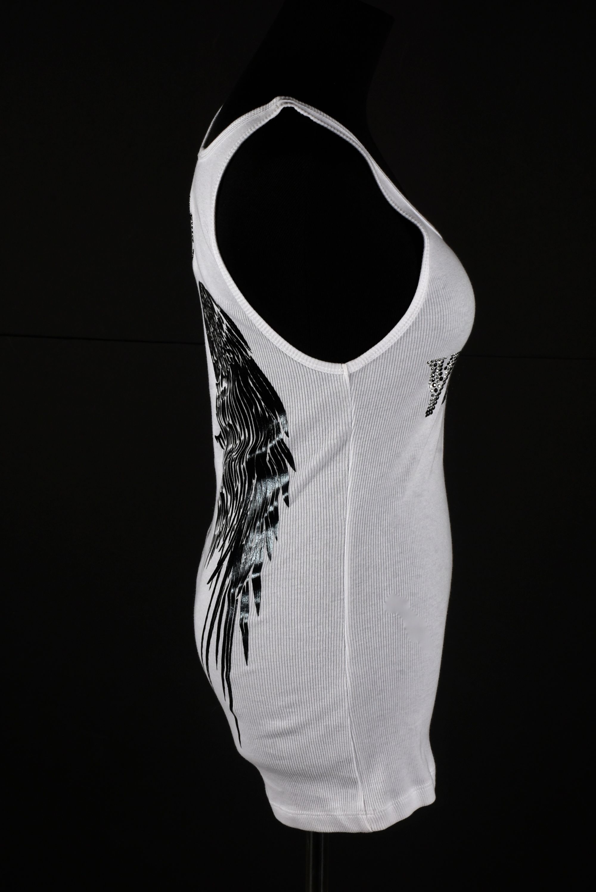 PH Brand White Cotton "Las Vegas" Tank Embellished with Crystals