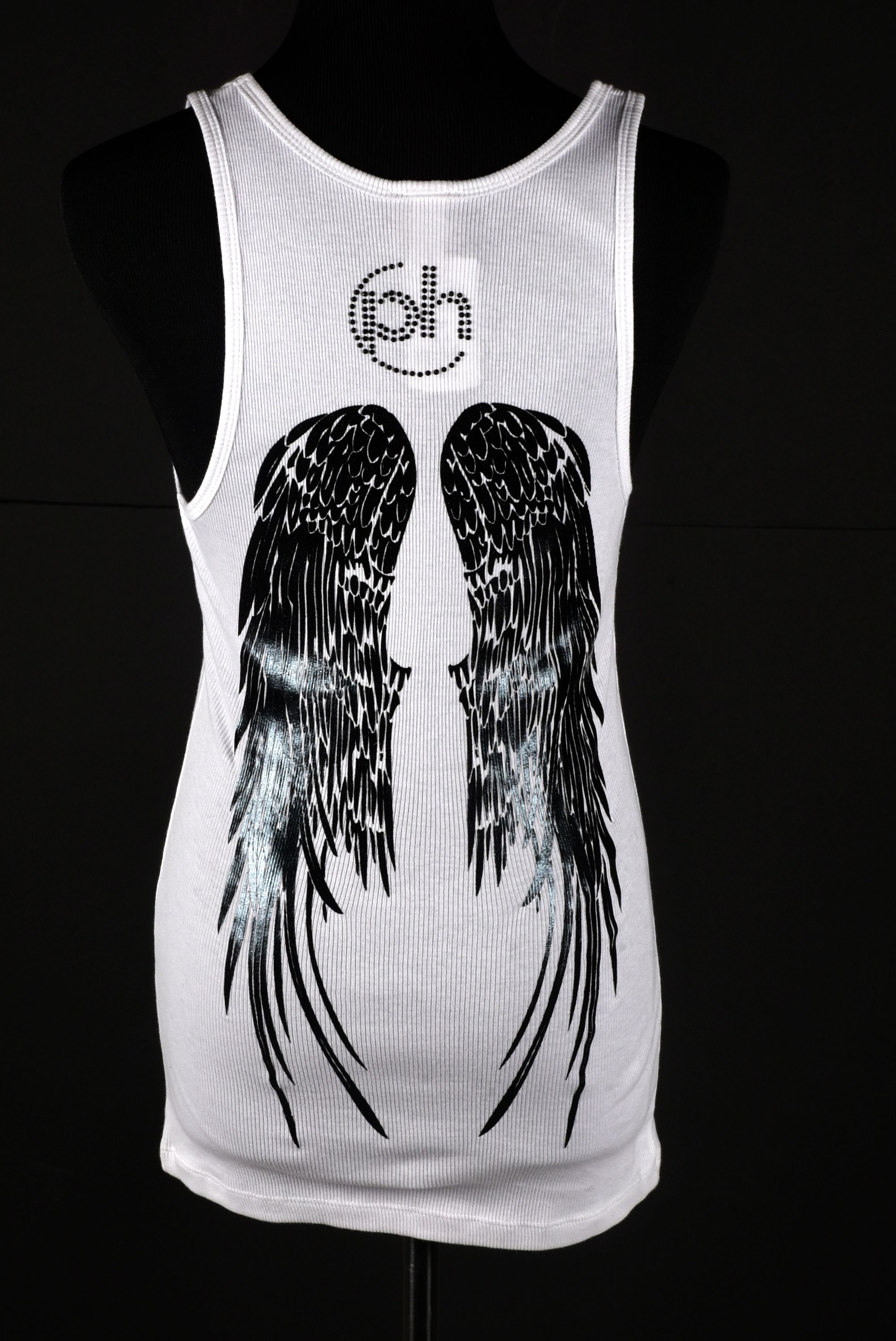 PH Brand White Cotton "Las Vegas" Tank Embellished with Crystals