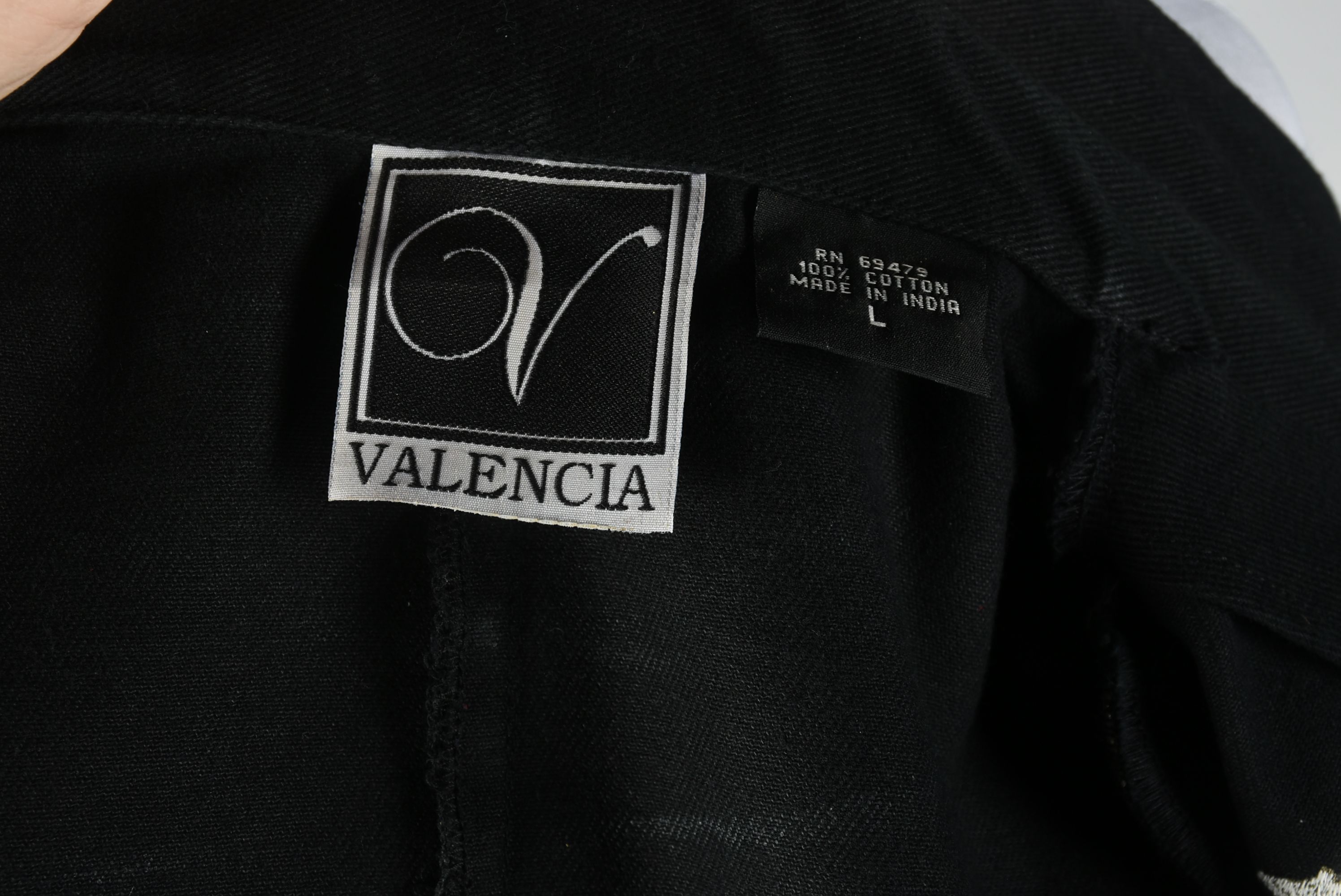 Valencia Black Denim Cropped Jacket with Embroidered Roses and Rhinestones