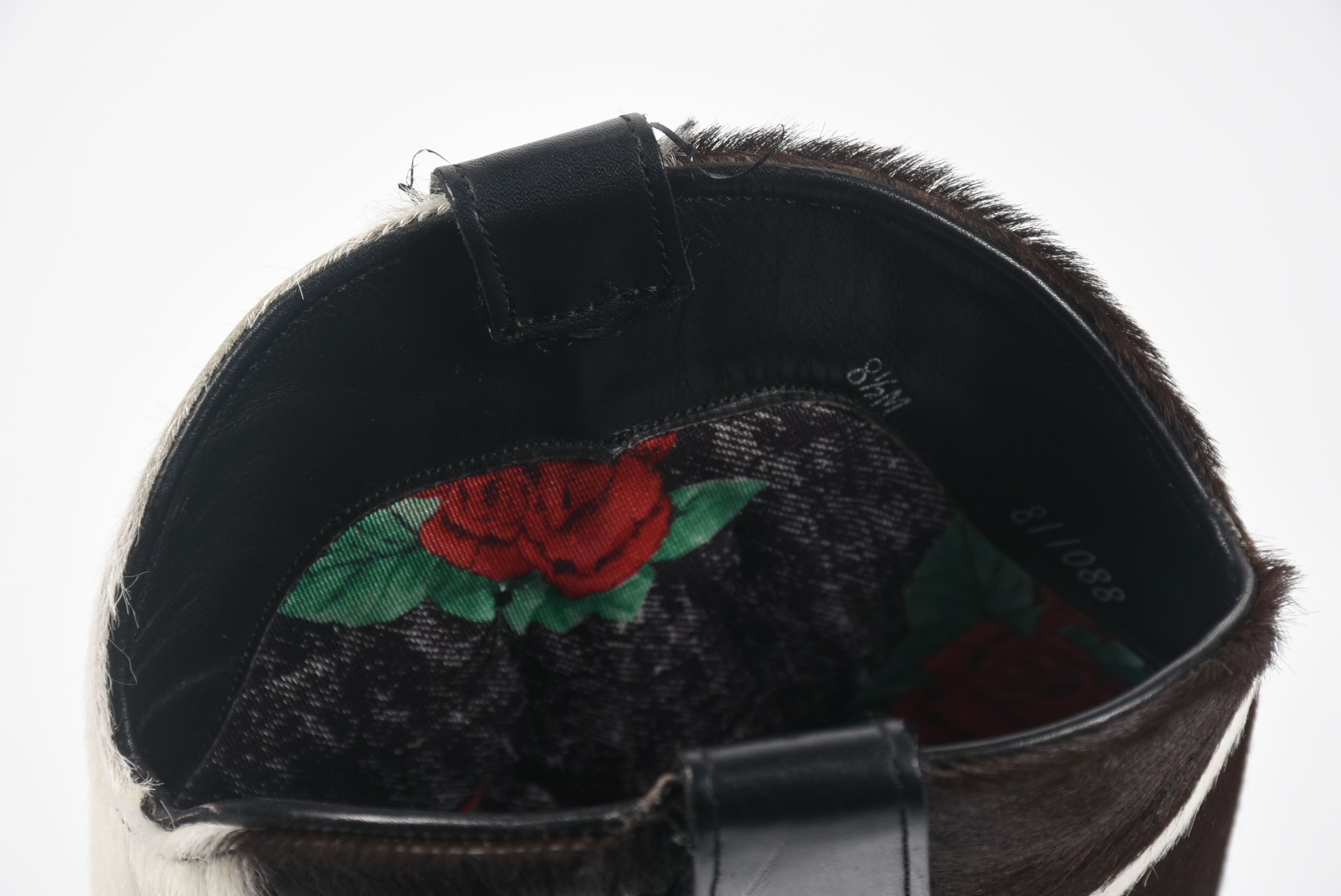 Black Leather and Pony Hair Zodiac Boots