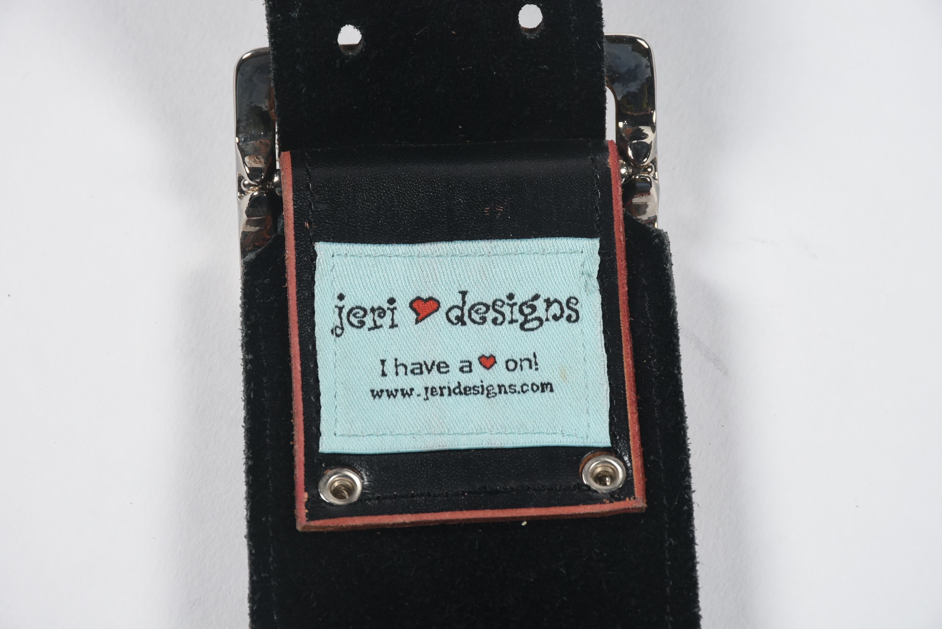 Custom Jeri Hart Embellished Leather Guitar Strap with Tanya Tucker Logo