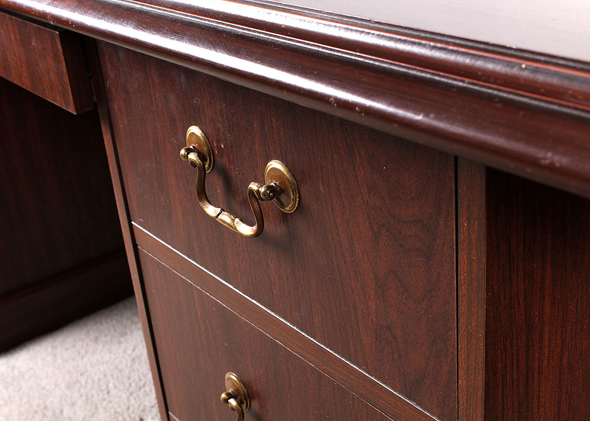 Contemporary Mahogany Executive Desk