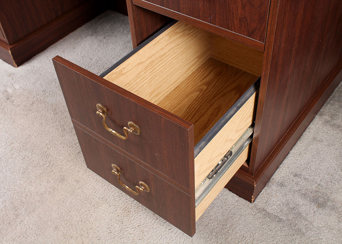 Contemporary Mahogany Executive Desk