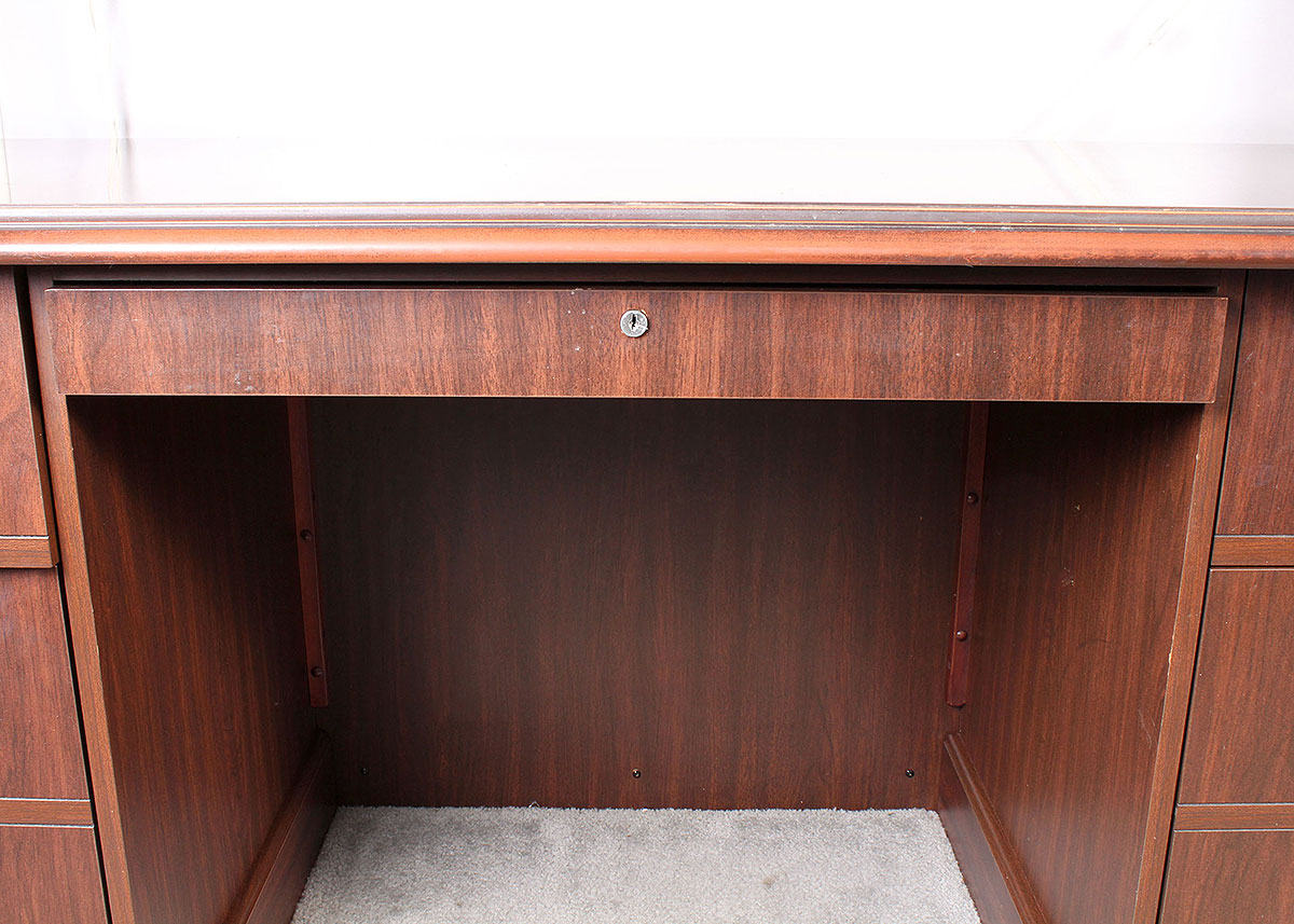 Contemporary Mahogany Executive Desk
