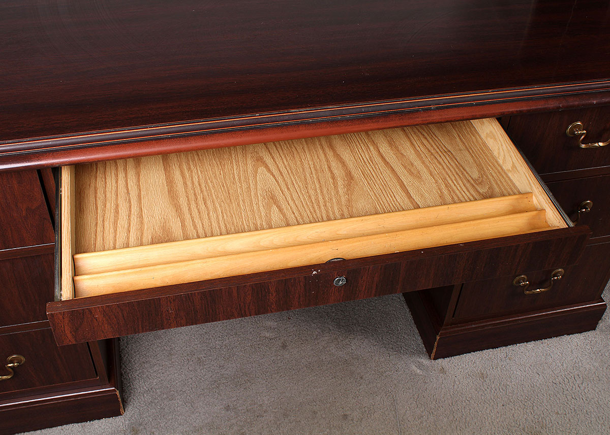 Contemporary Mahogany Executive Desk