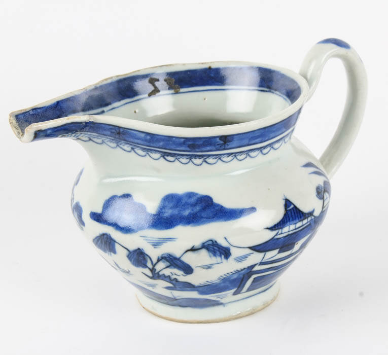Grouping of Chinese Blue and White Items Inculding Blue Canton