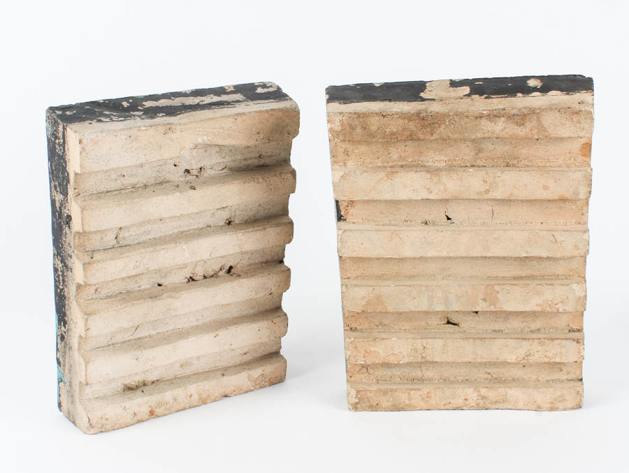 Pair of Glazed Stone Buddhist Plaques