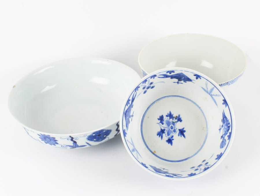 Selection of Chinese Blue and White China Bowls