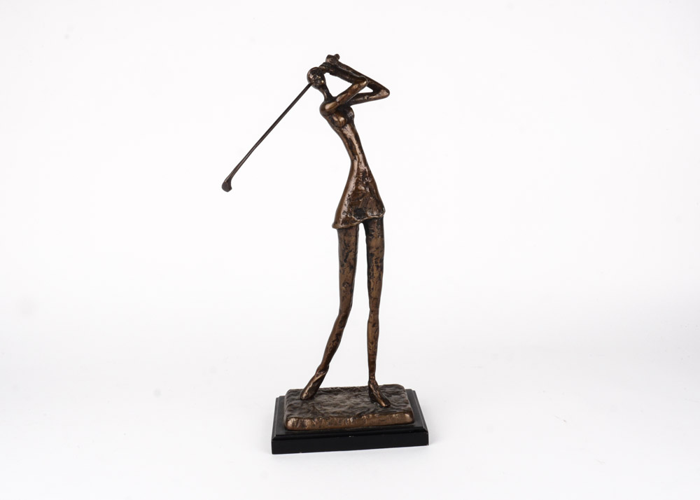 Abstract Bronze Golfer Sculpture