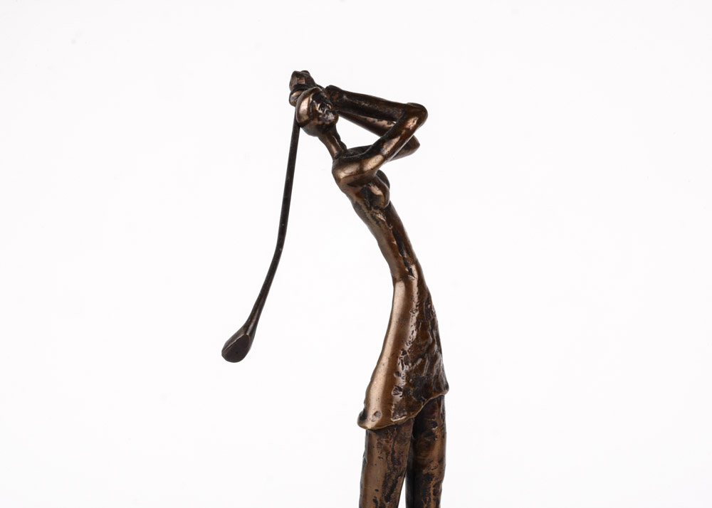 Abstract Bronze Golfer Sculpture