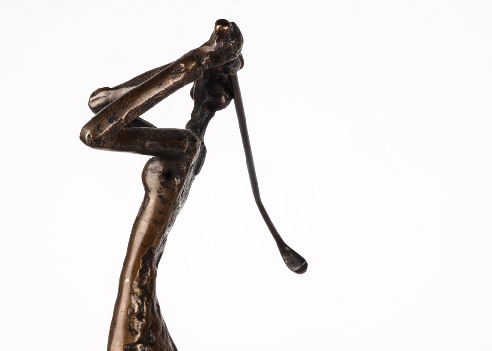 Abstract Bronze Golfer Sculpture