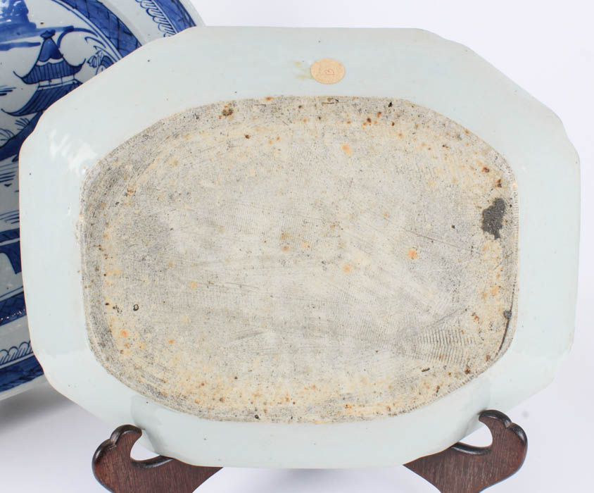 Collection of Chinese Blue Canton Ceramic Platters