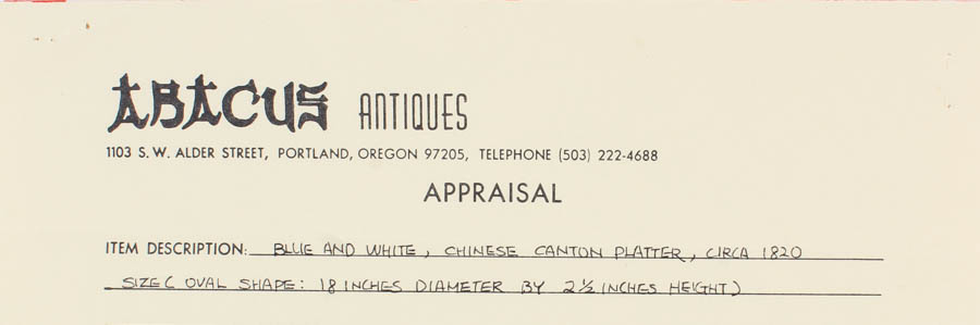 Collection of Chinese Blue Canton Ceramic Platters