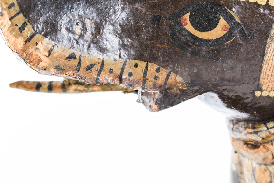 Antique Hand Painted Wood Carved Elephant