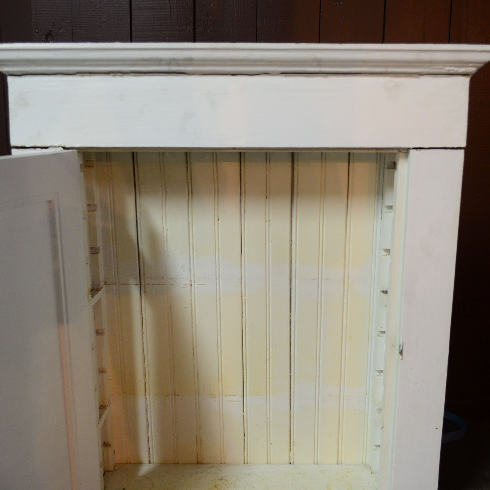 Painted White Wooden Medicine Cabinet