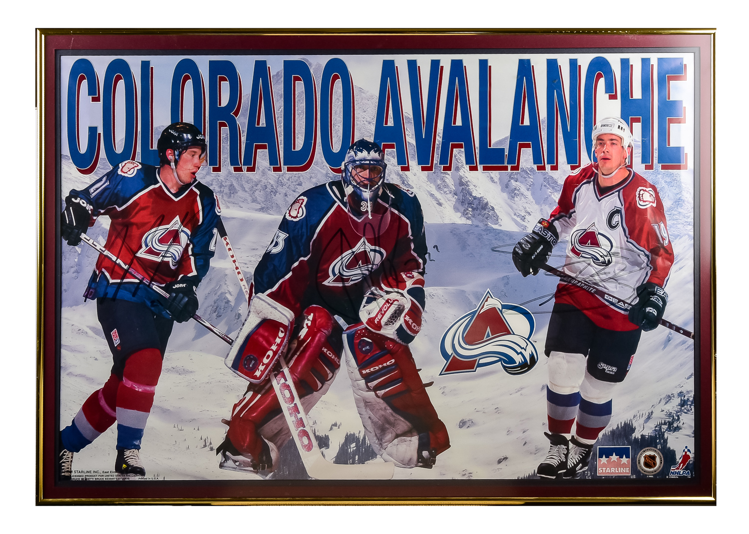 Signed 1996 Stanley Cup Colorado Avalanche Poster