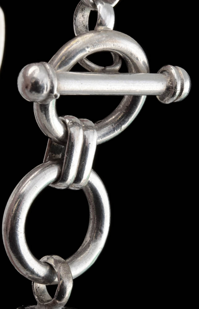 Indonesian Sterling Silver Quartz, Smoky Topaz, and Citrine Hinge Bracelet