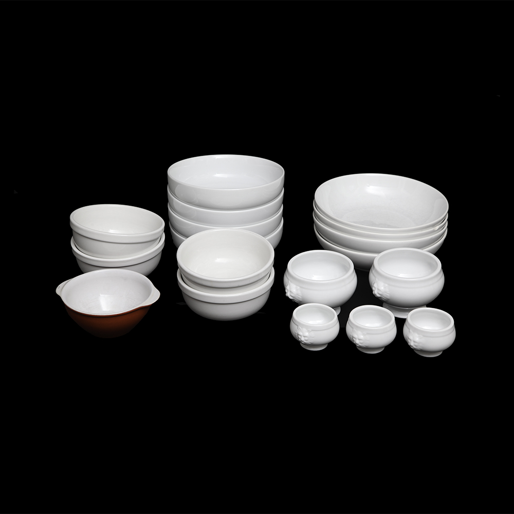 Grouping of White China Bowls