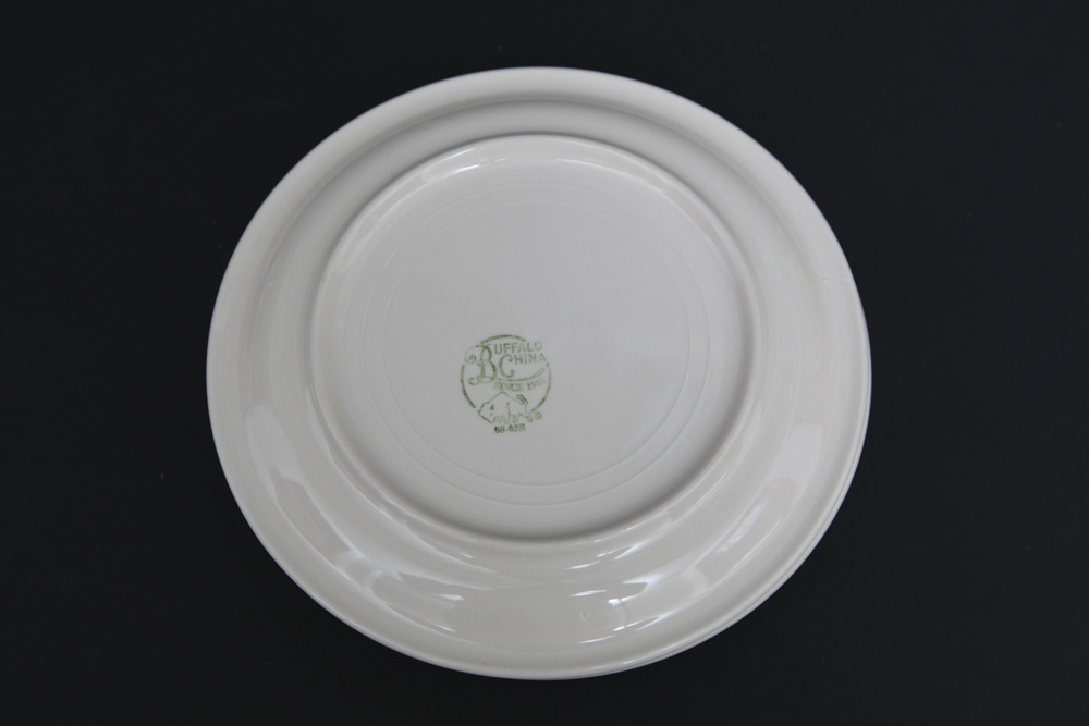 Grouping of White China Mugs and Plates